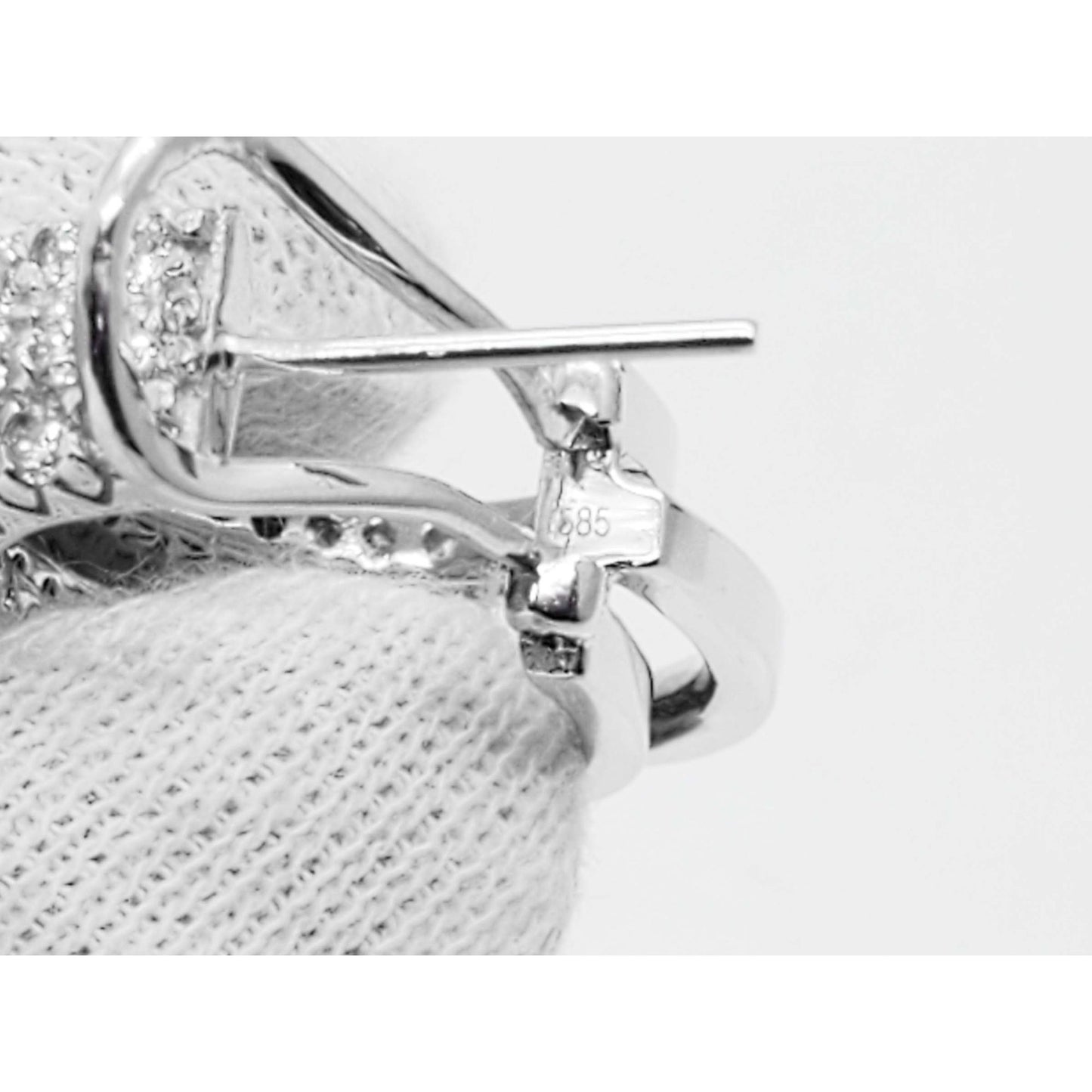 3.1 ctw Natural Diamond 3-Row J Style Omega Hoop Earrings 14k White Gold