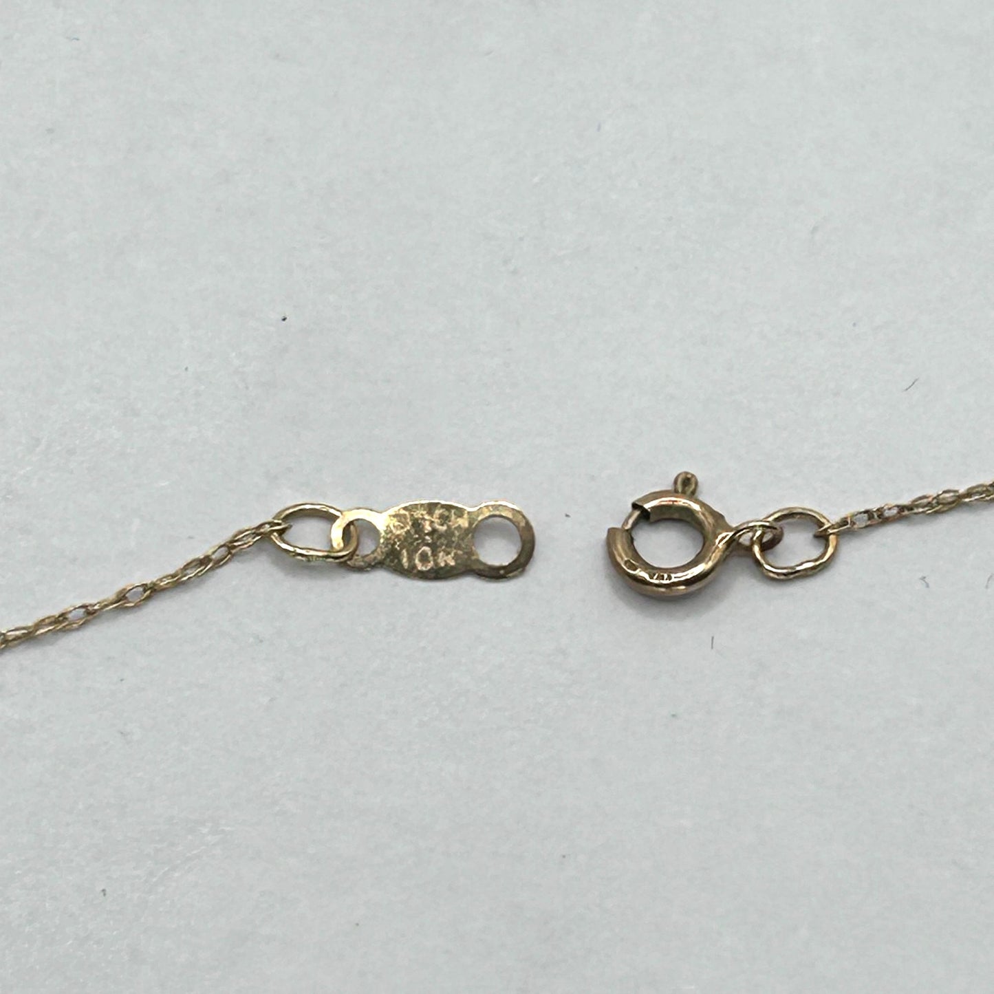 Sapphire & Diamond Journey Pendant 10k Yellow Gold 18" Necklace