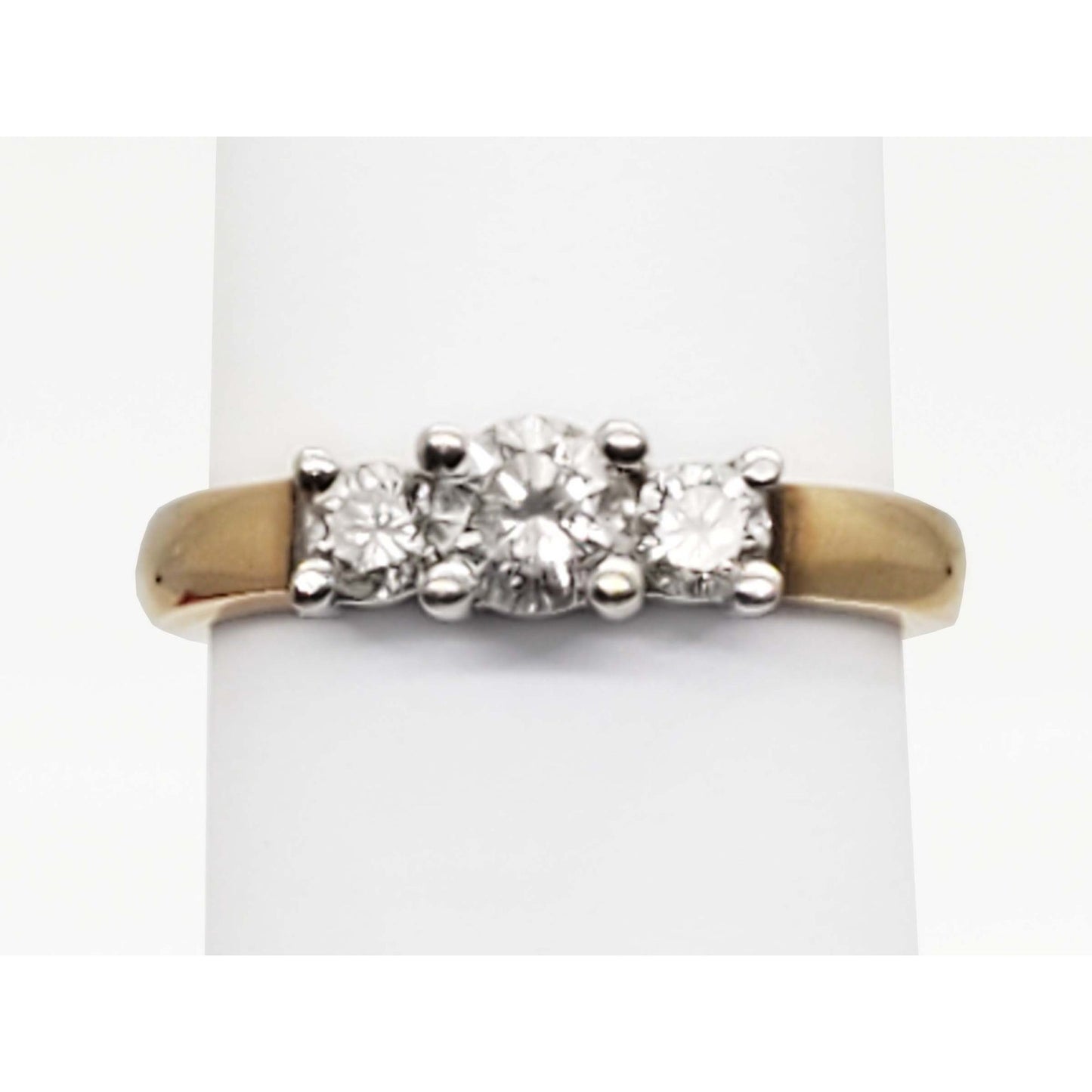 0.75 ctw Natural Diamond 3-Stone Style Band Ring 14k Gold Size 7