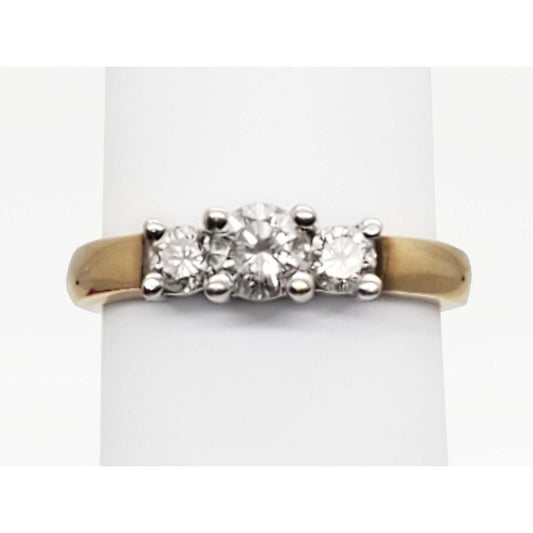 0.75 ctw Natural Diamond 3-Stone Style Band Ring 14k Gold Size 7