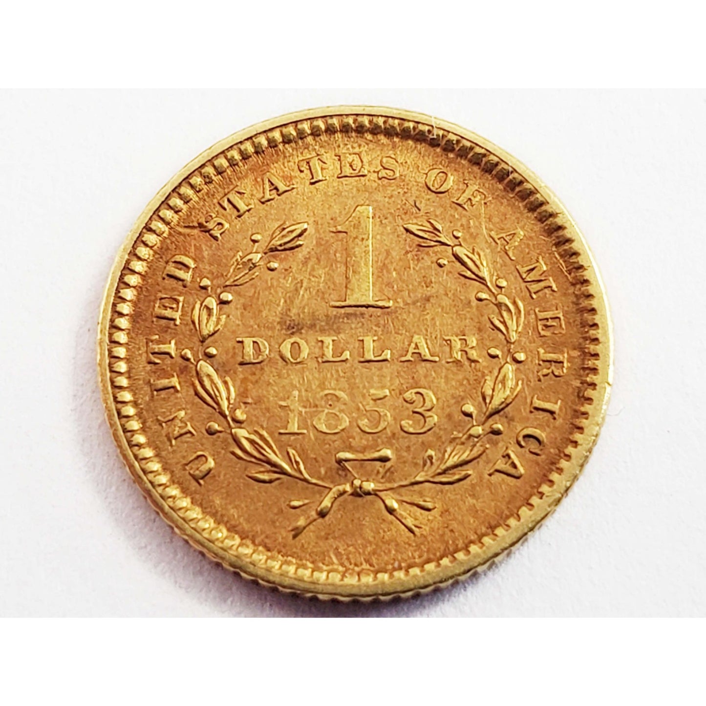 1853 $1 Liberty Head Type 1 Gold Coin