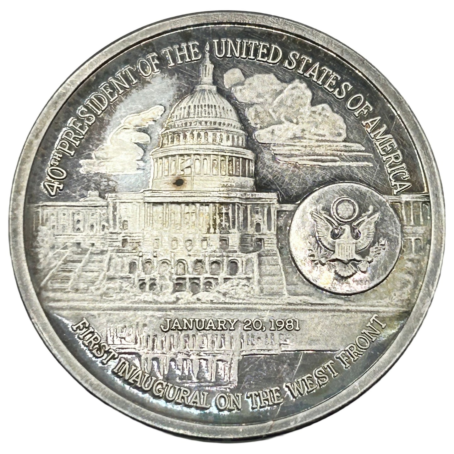1981 President Ronald Reagan Official Inaugural Medal SILVER - No Box or COA