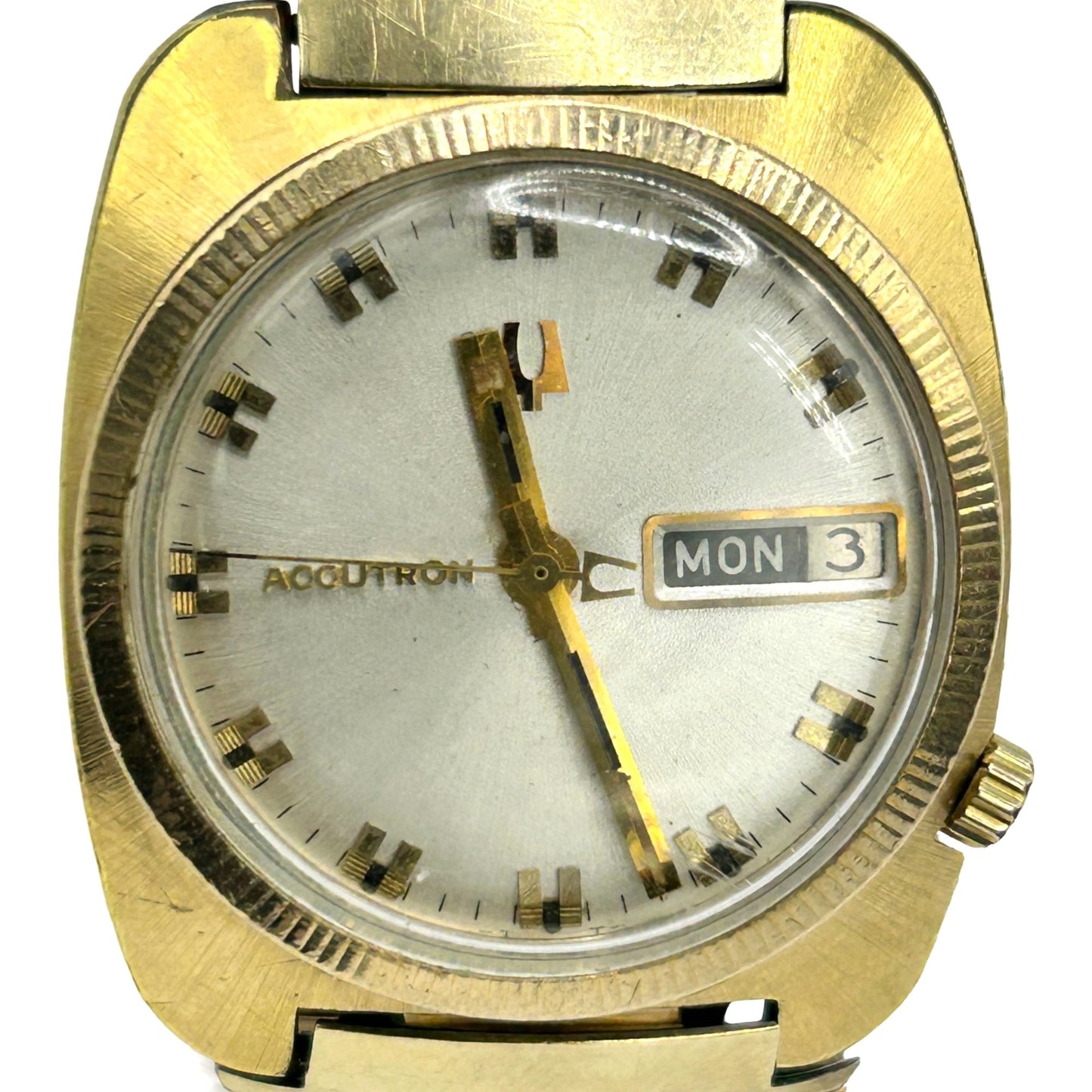 1971 Bulova Accutron 218 E77850 Yellow Gold Plated Day/Date Watch - NOT WORKING