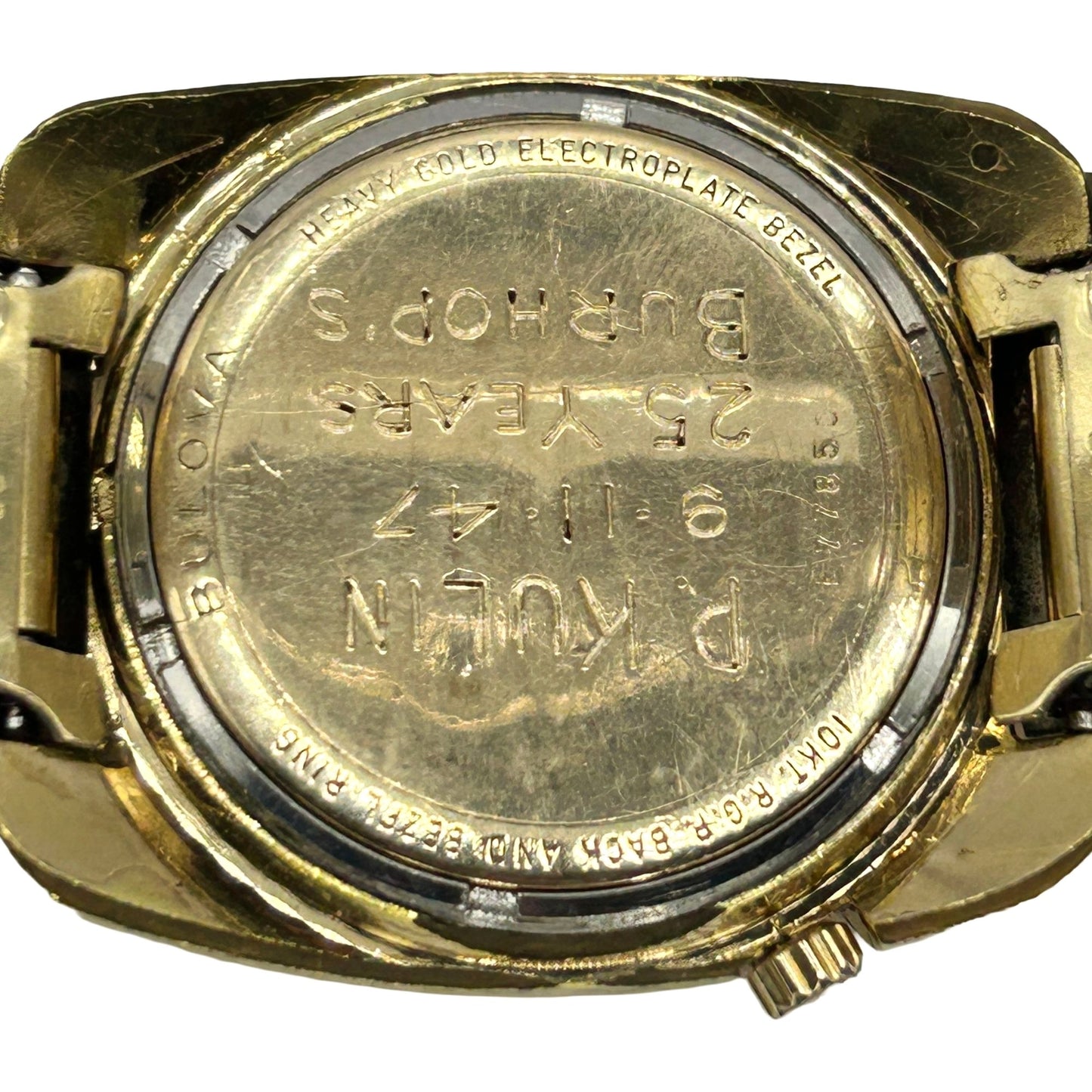 1971 Bulova Accutron 218 E77850 Yellow Gold Plated Day/Date Watch - NOT WORKING