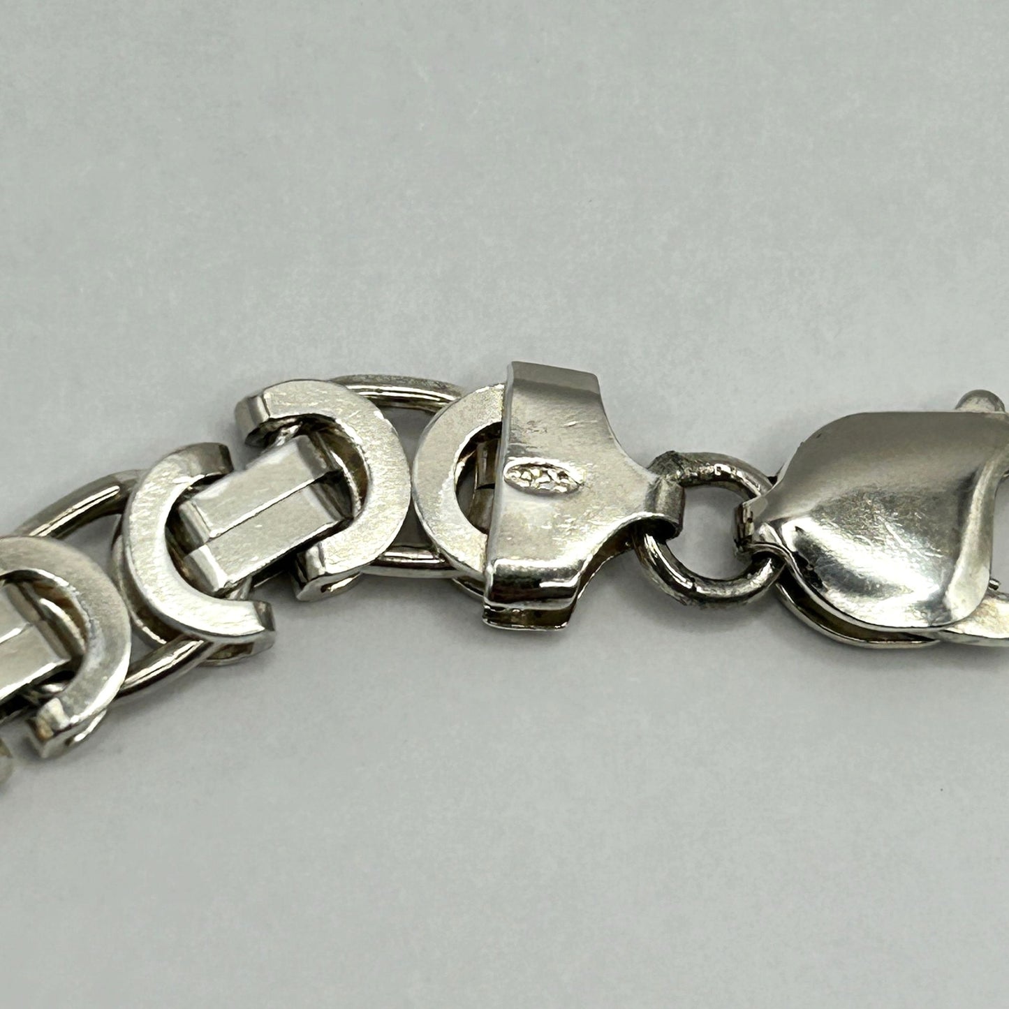 Flat Byzantine 18" Necklace 4mm Solid Heavy Chain 925 Sterling Silver ITALY