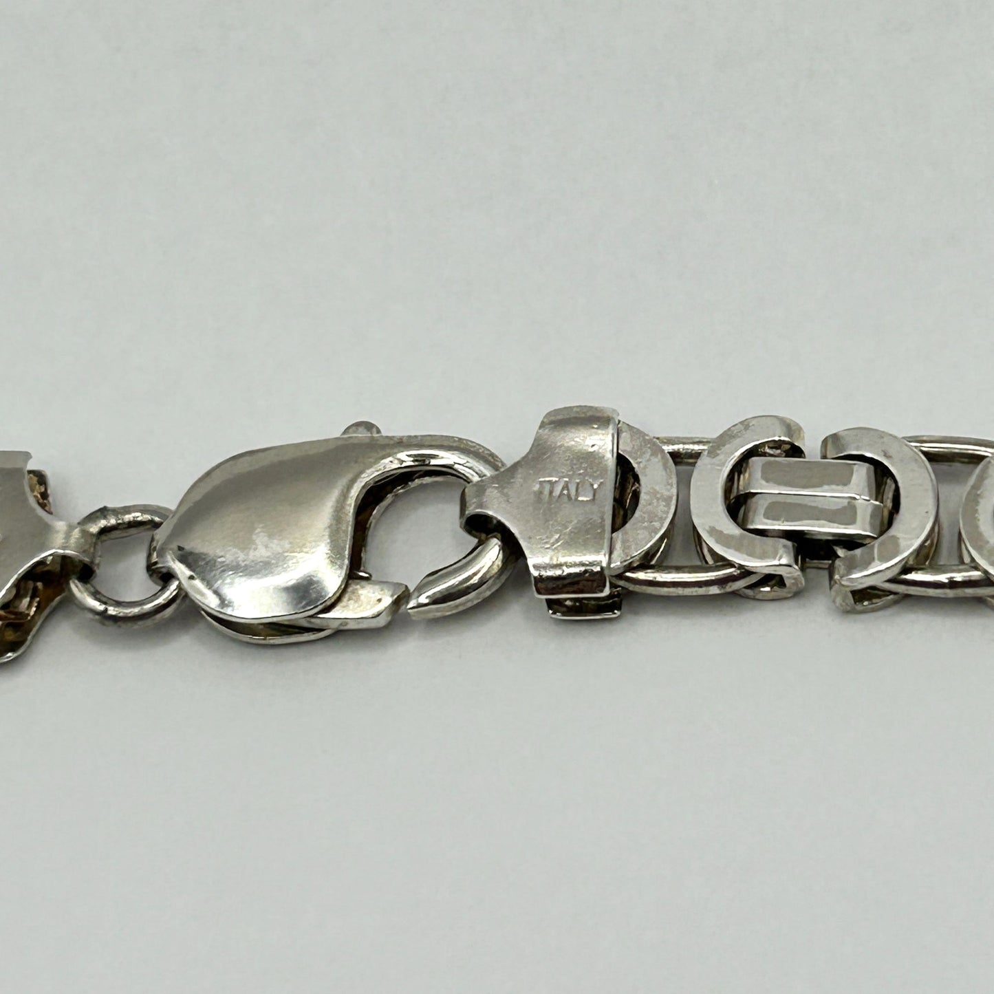 Flat Byzantine 18" Necklace 4mm Solid Heavy Chain 925 Sterling Silver ITALY
