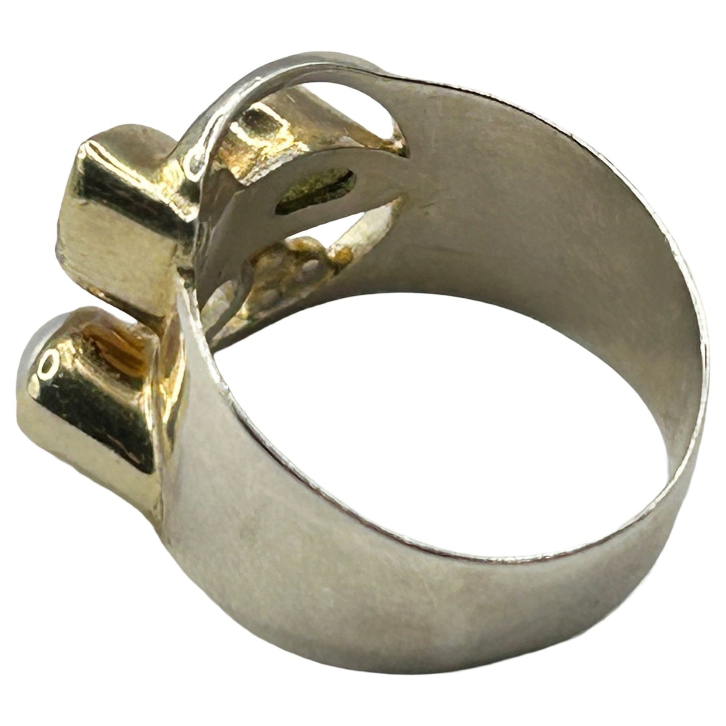 925 Sterling Silver Topaz, Peridot and Pearl Size 6.5 Gemstone Ring
