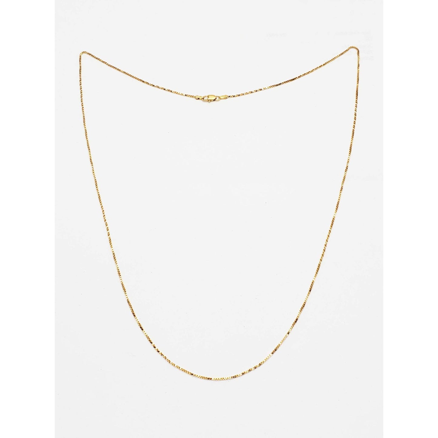 Unoaerre Italian 1mm Wide Semi-Twisted Box Chain 14k Gold 24" Long