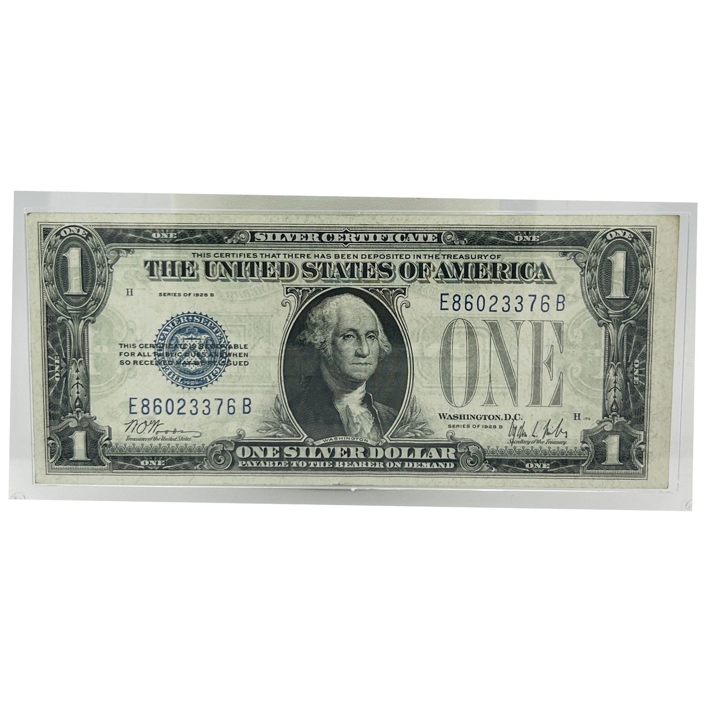 1928B $1 One Dollar Funny Back Blue Seal Silver Certificate Note E86023376B