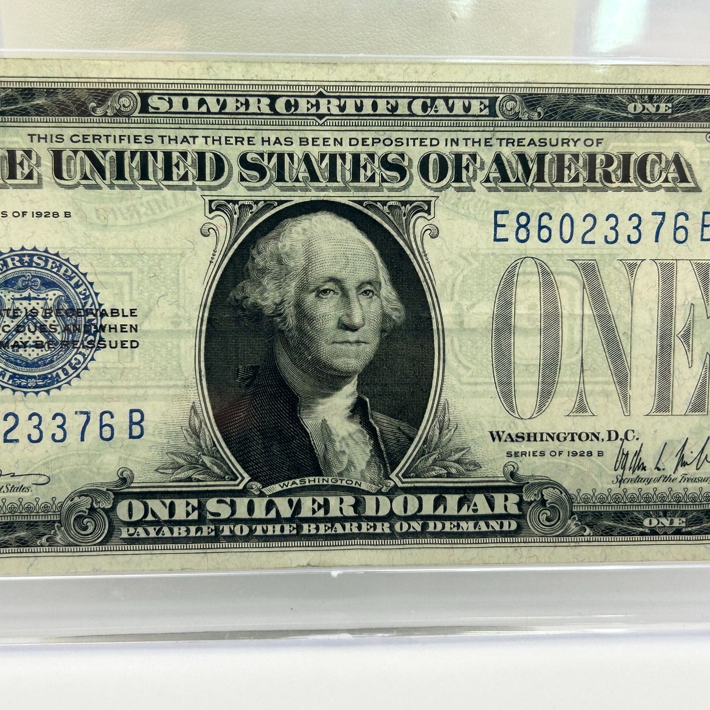 1928B $1 One Dollar Funny Back Blue Seal Silver Certificate Note E86023376B