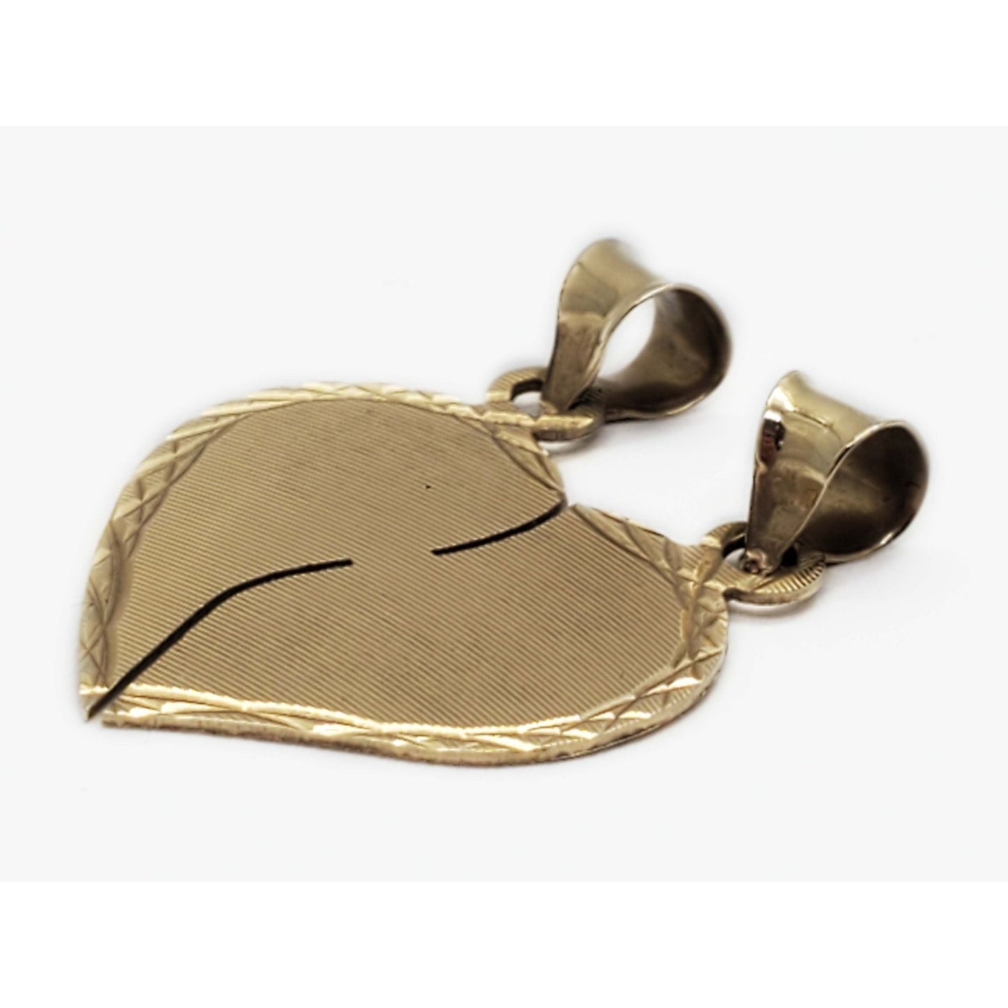 Breakaway Heartbreak Broken Heart Couple Double Pendant 10k Gold