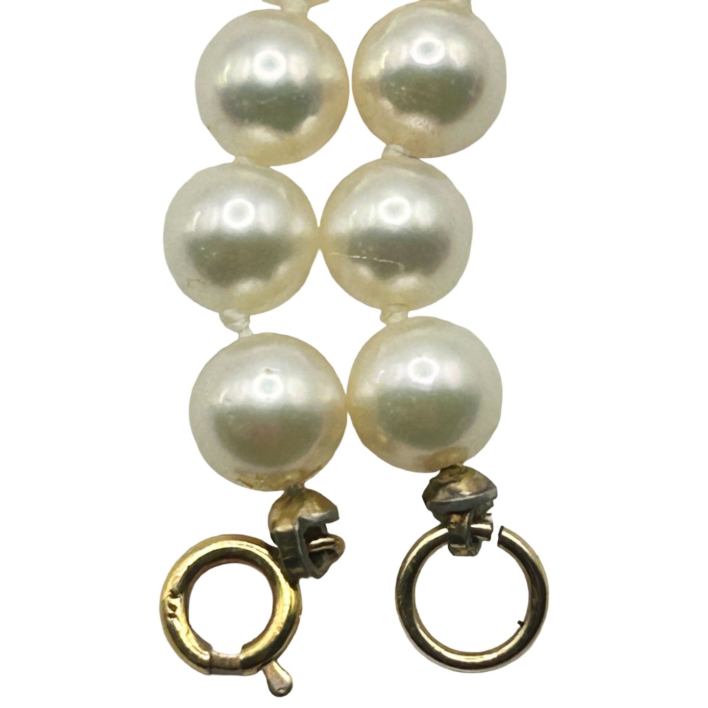 Cultured Pearl Round Akoya 5-5 1/2 mm 18" Necklace, 14K Clasp - 73 Pearls