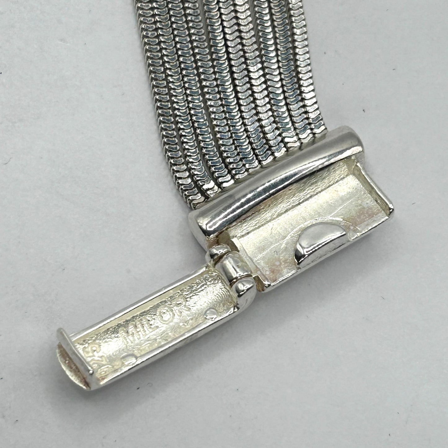 Milor Italy 10-Row 925 Sterling Silver Silky 7.5" Bracelet