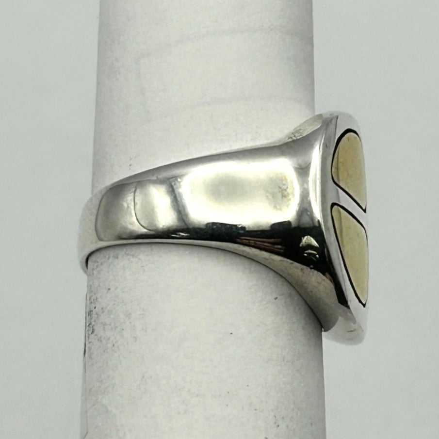 Robert Lee Morris RLM Studio 925 Sterling Two-Tone Signet Band Ring Size 7.25