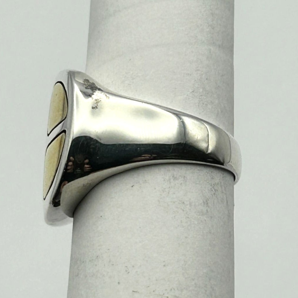 Robert Lee Morris RLM Studio 925 Sterling Two-Tone Signet Band Ring Size 7.25