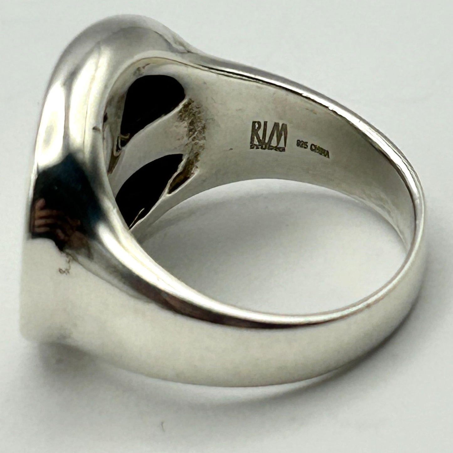 Robert Lee Morris RLM Studio 925 Sterling Two-Tone Signet Band Ring Size 7.25
