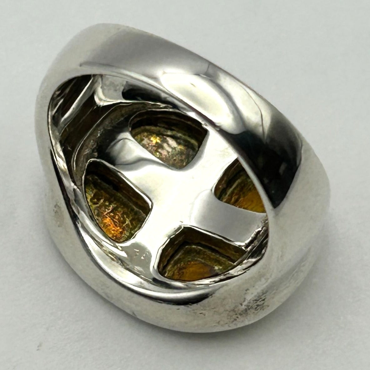 Robert Lee Morris RLM Studio 925 Sterling Two-Tone Signet Band Ring Size 7.25