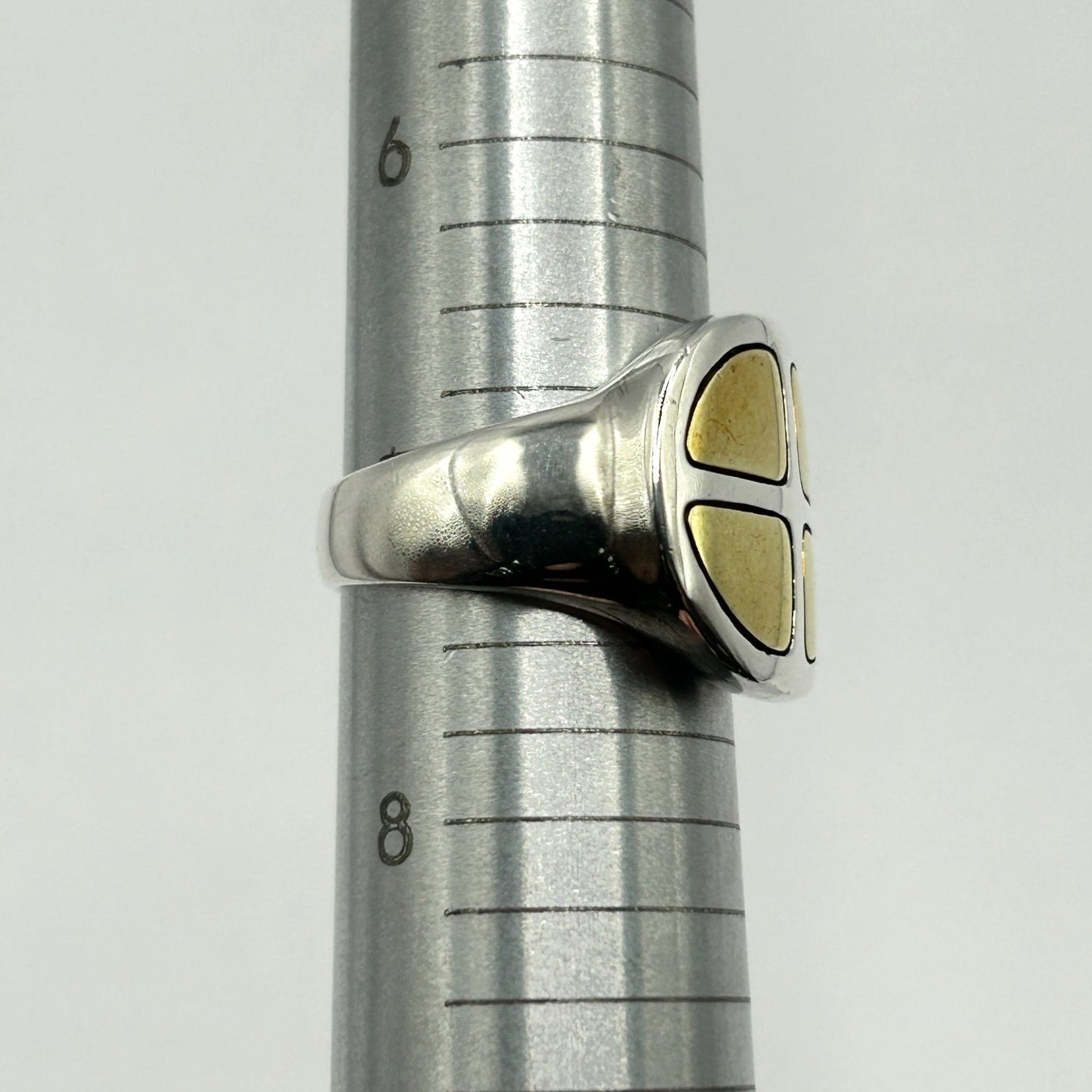 Robert Lee Morris RLM Studio 925 Sterling Two-Tone Signet Band Ring Size 7.25