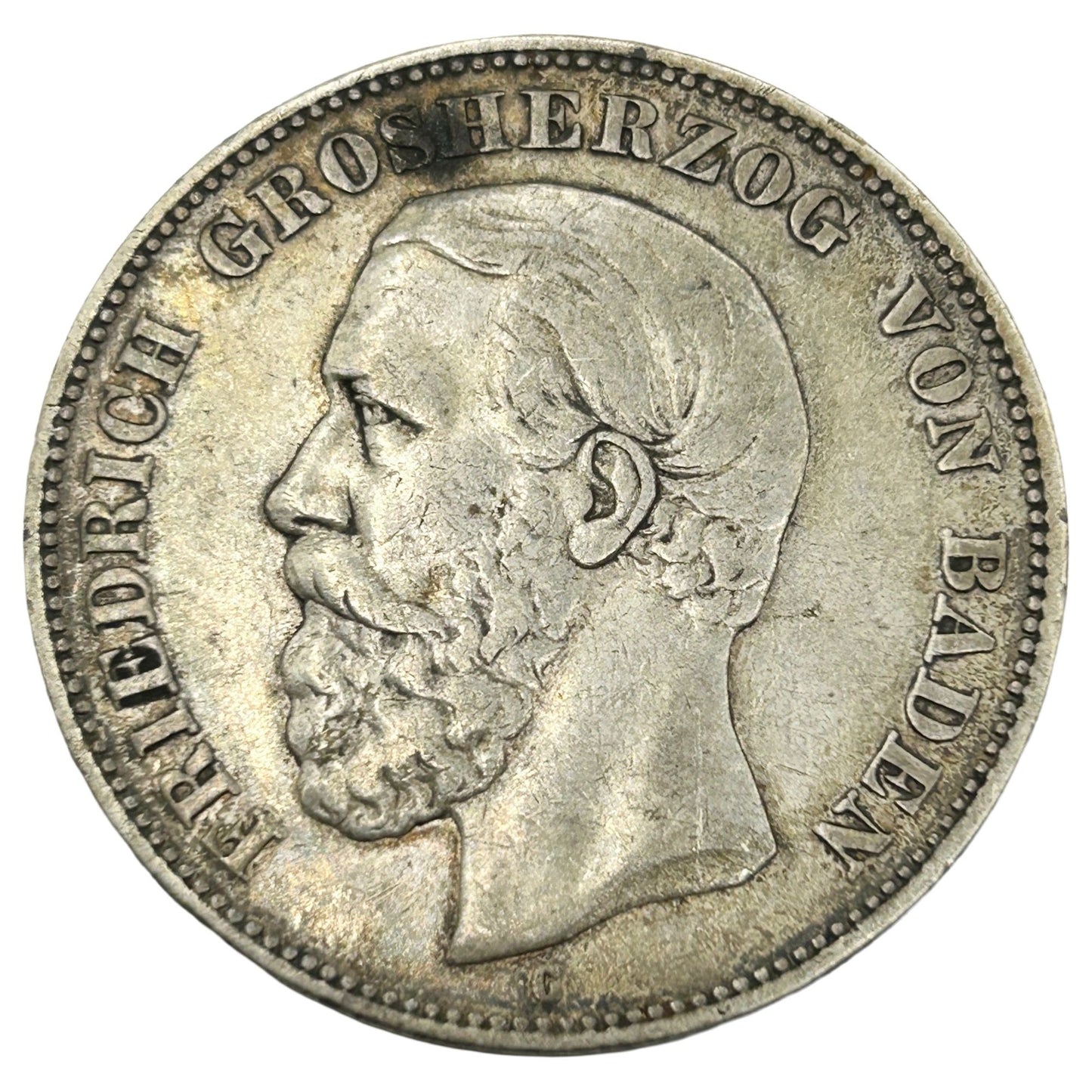 1876-G Germany 5 Mark Baden. Friedrich