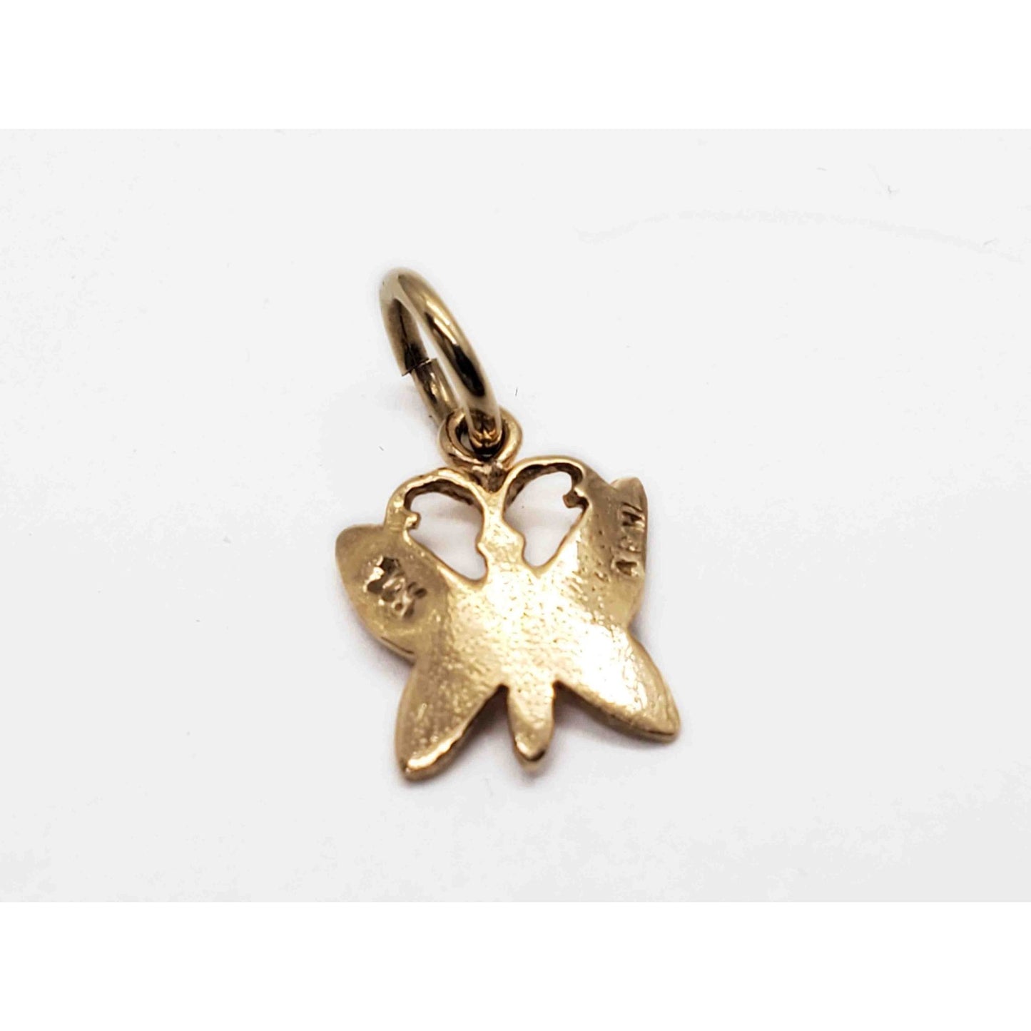 Dia-Cut Design Butterfly Charm 10k Gold