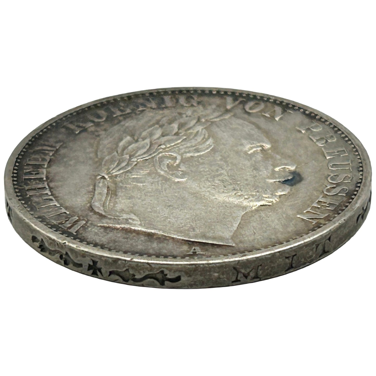 1866-A Preussen 1 Vereinsthaler German States Silver Coin - King William I