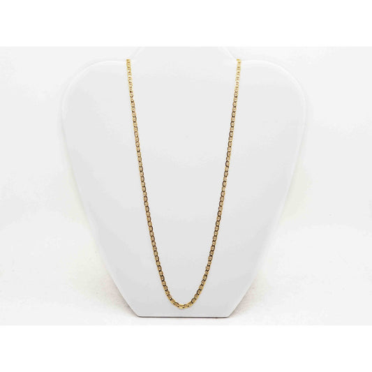 3.5mm Wide Mariner Link Chain Necklace 14k Gold 22" Long