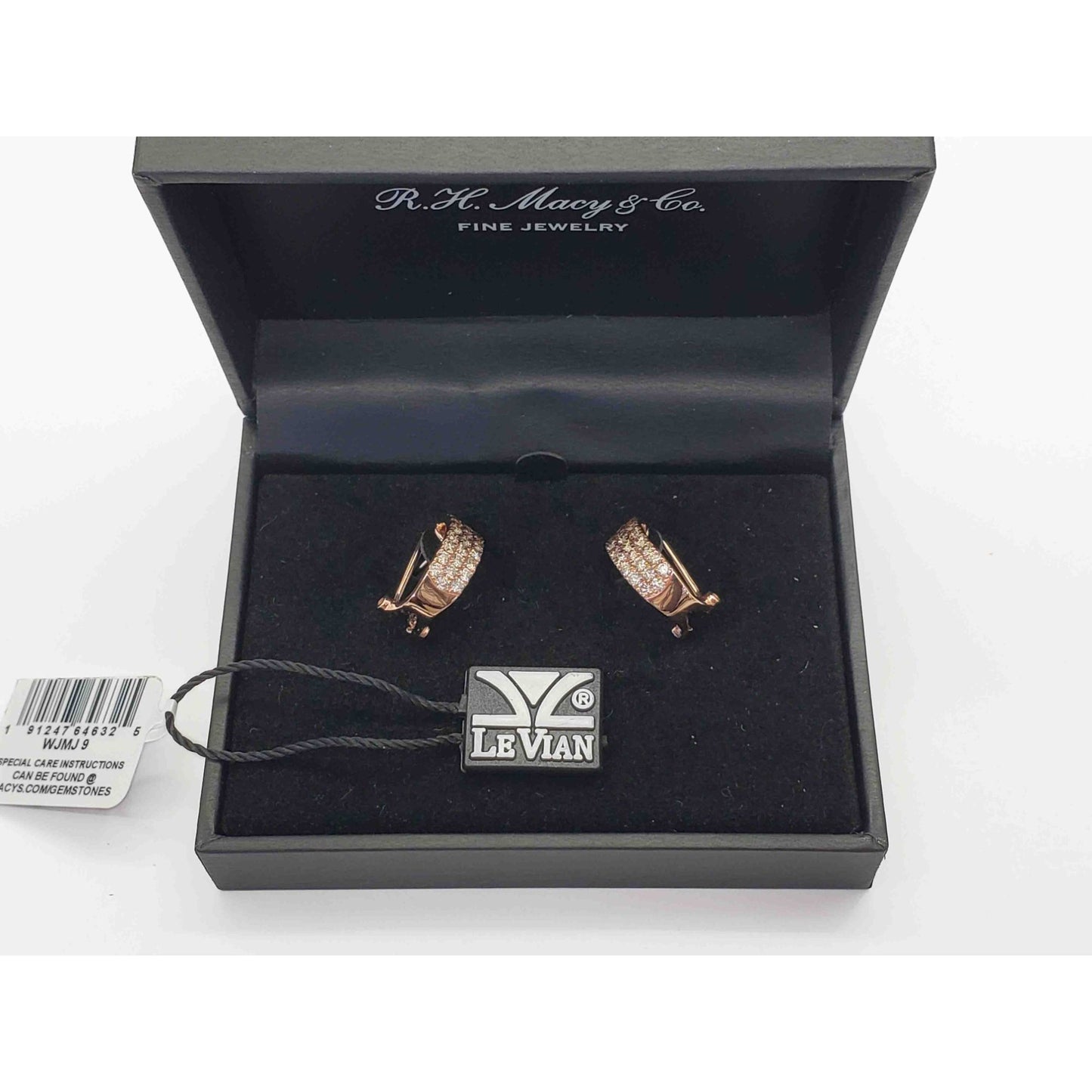 LeVian 1.25 ctw Chocolate Ombre & Nude Diamond Earrings 14k Strawberry Gold