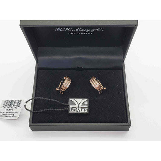 LeVian 1.25 ctw Chocolate Ombre & Nude Diamond Earrings 14k Strawberry Gold