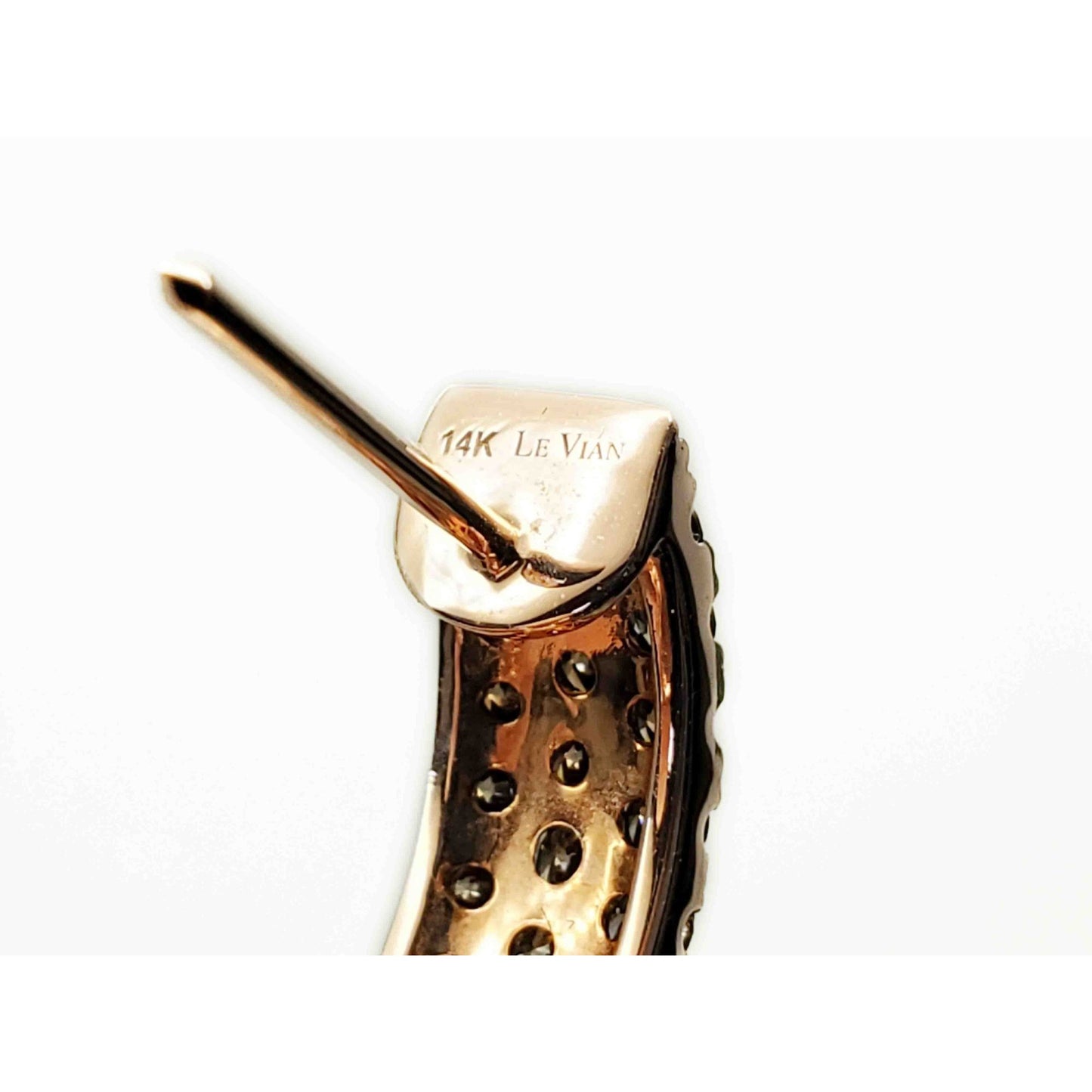 LeVian 1.25 ctw Chocolate Ombre & Nude Diamond Earrings 14k Strawberry Gold