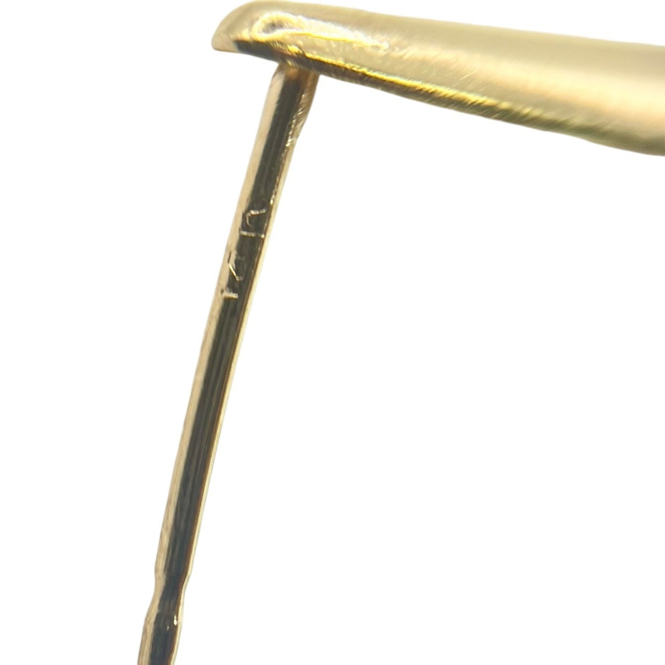 14K Yellow Gold Modernist Earrings Geometric Lightweight Stud Drop Statement