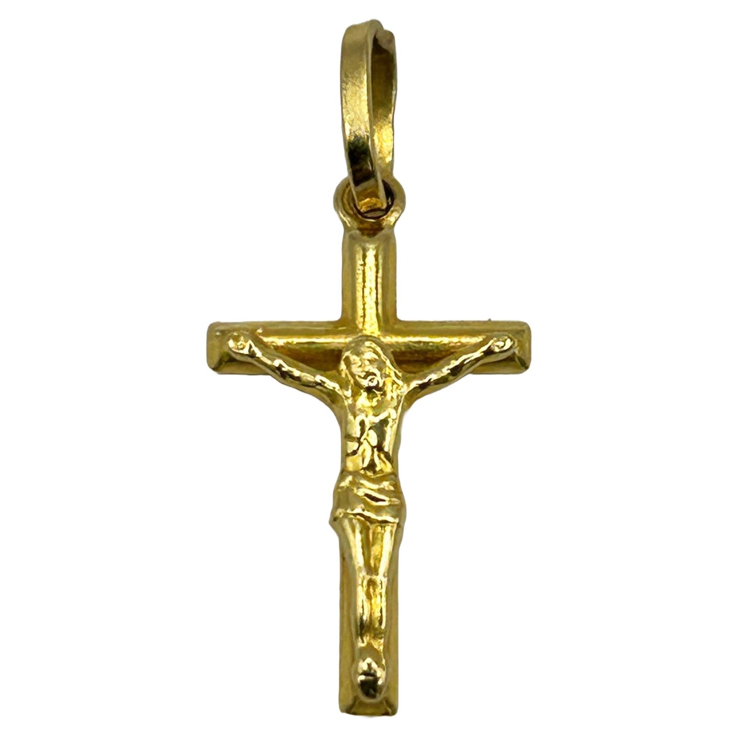 18k Yellow Gold Crucifix/Cross Necklace Pendant Baby Charm