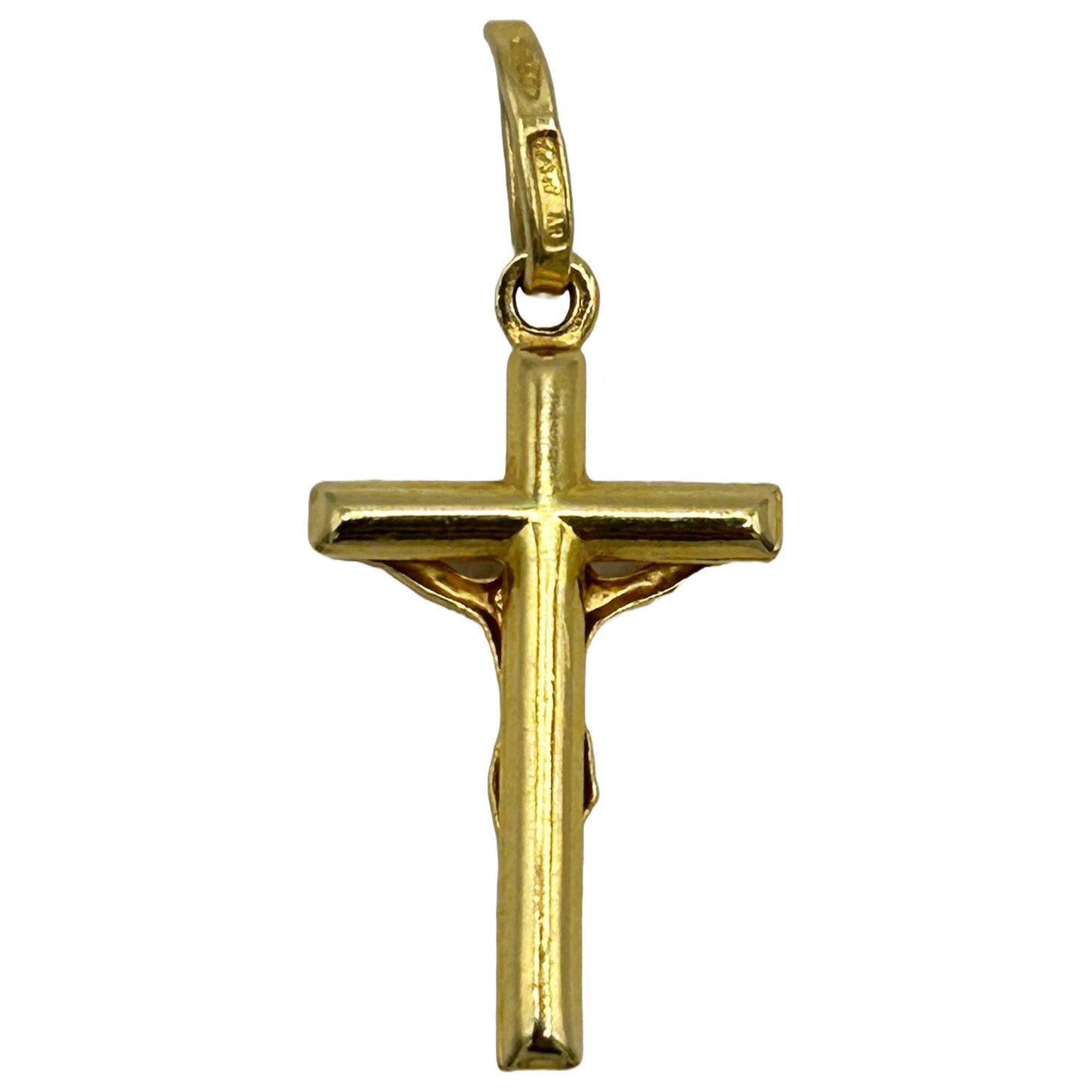 18k Yellow Gold Crucifix/Cross Necklace Pendant Baby Charm