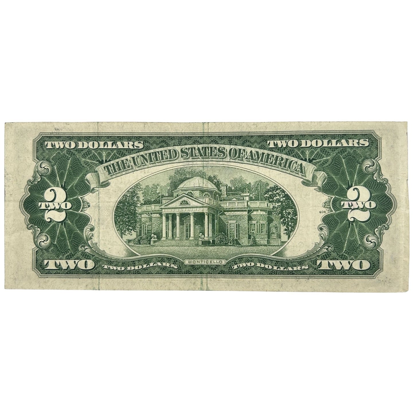 1953-C $2 Red Seal Small United States Banknote - Circulated