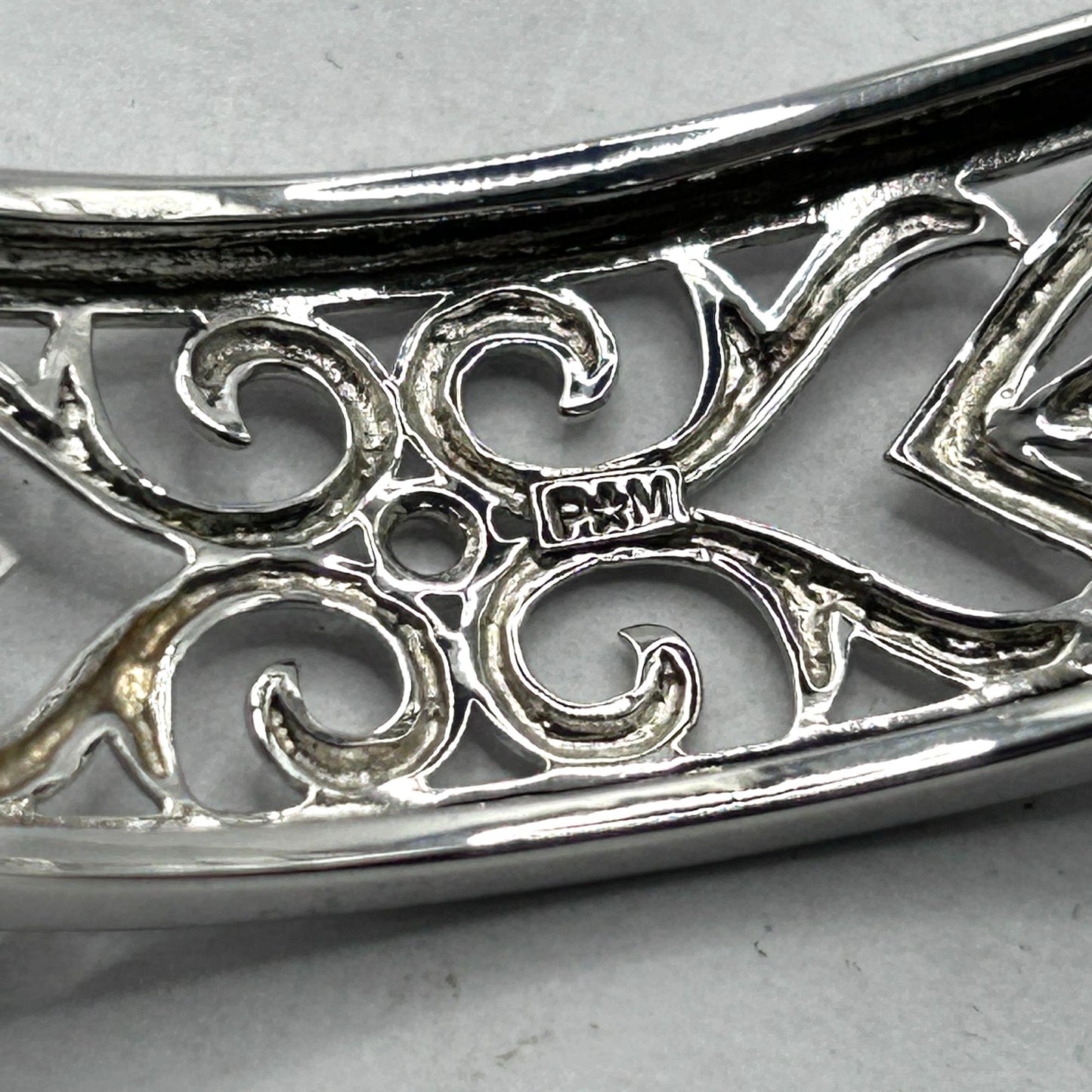 Sapphire & Diamond Hinged Bangle Bracelet 925 Sterling Silver - 7.75"