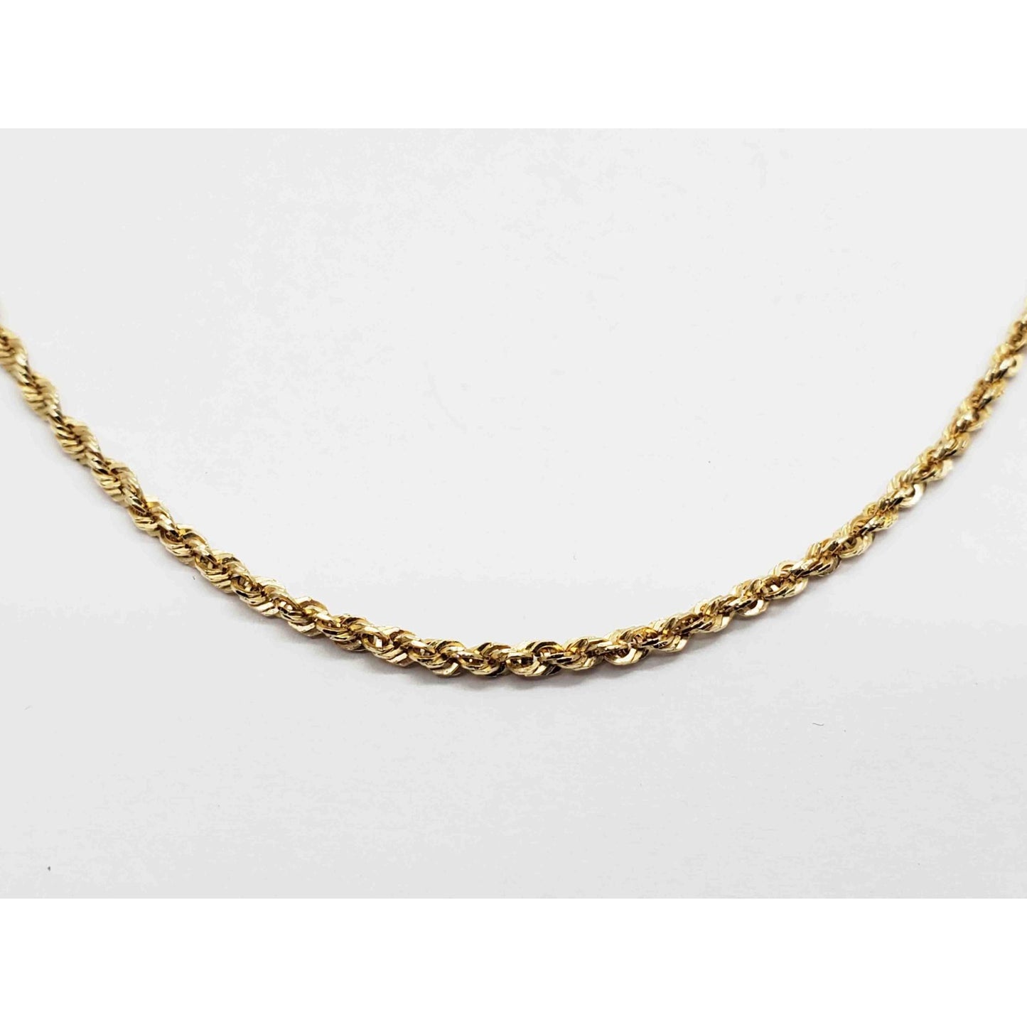 Michael Anthony Designer 2.3mm Wide Hollow Rope Chain Necklace 14k Gold 18" Long
