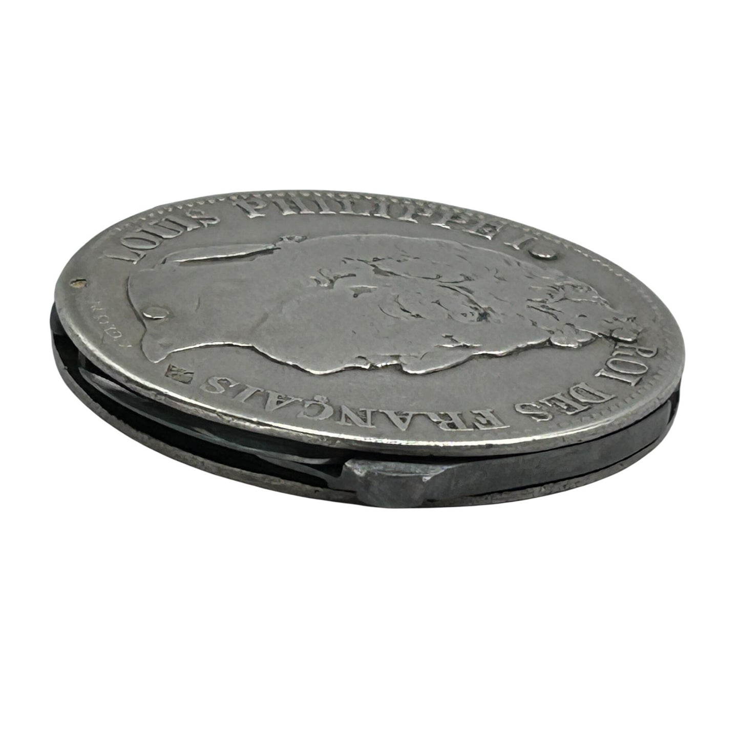 Silver Louis Philippei Des Francis 1840 5 Franc Coin made into a Manicure Set