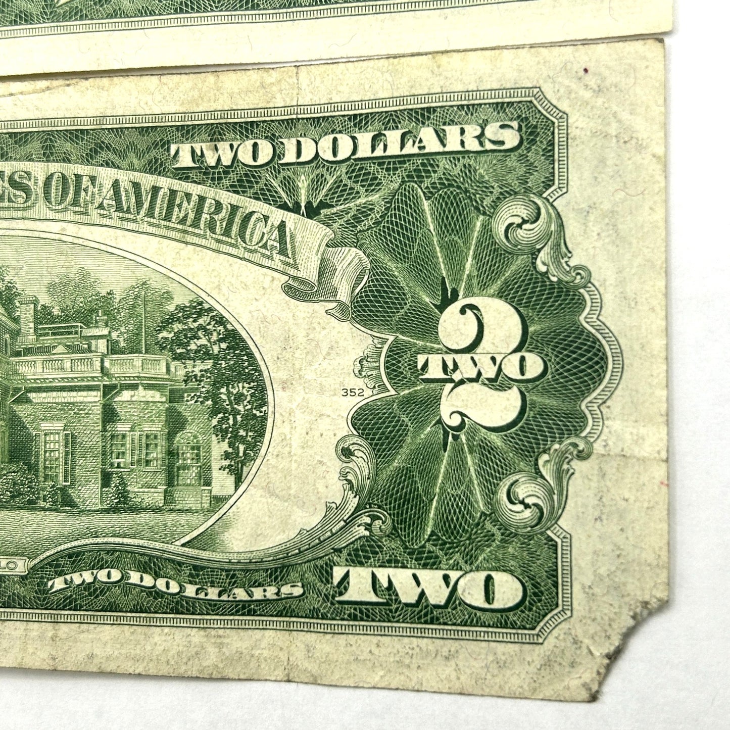 LOT OF 3 Series of 1928-G $2 Two Dollar Bill - Red Seal, Circulated, Slightly OC