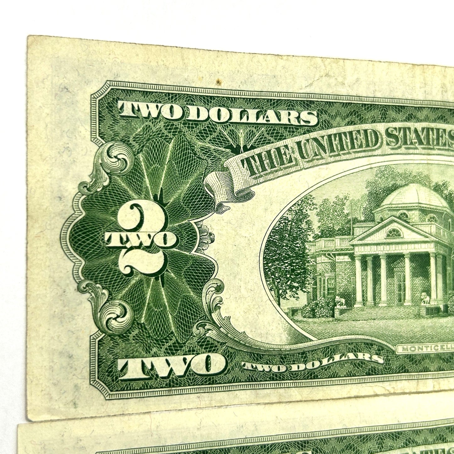 LOT OF 3 Series of 1928-G $2 Two Dollar Bill - Red Seal, Circulated, Slightly OC