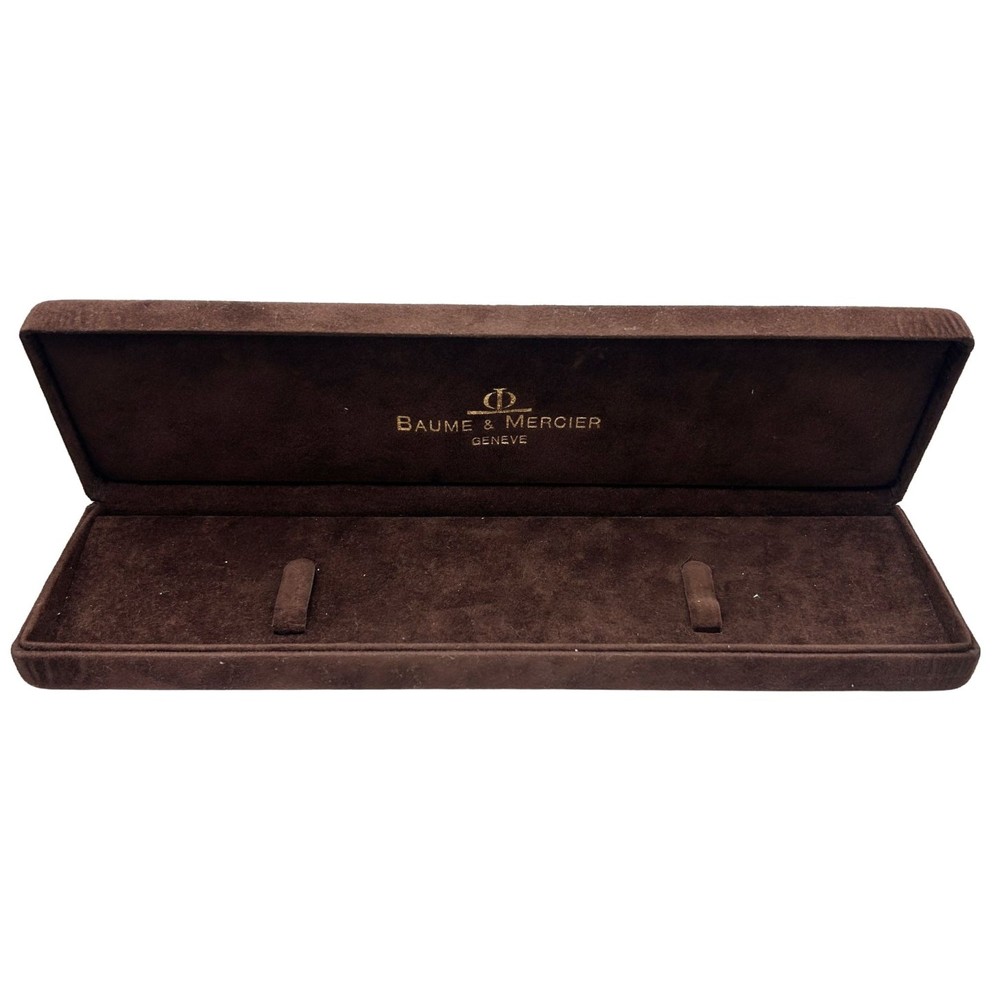 Vintage Brown Velvet Baume & Mercier Watch Box with Warranty Card (No Watch)