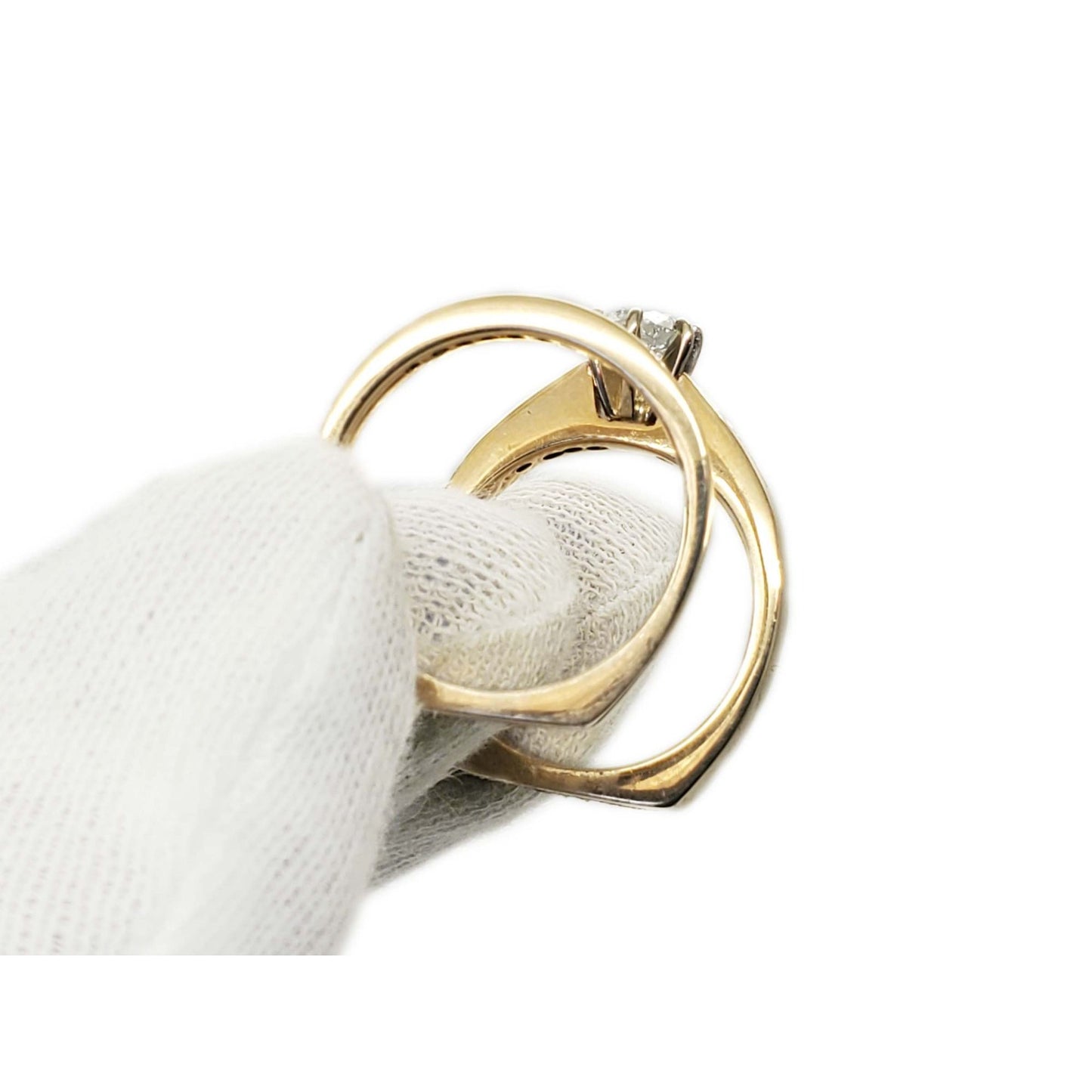 1.06 ctw Natural Diamond Euro Shank Engagement Set 14k Gold Size 8