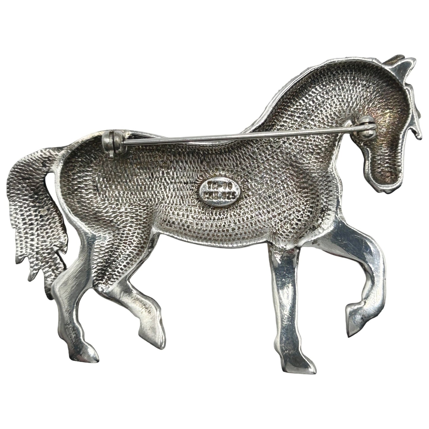 Mexico 925 Sterling Silver Horse Brooch/Pin Equestrian Themed