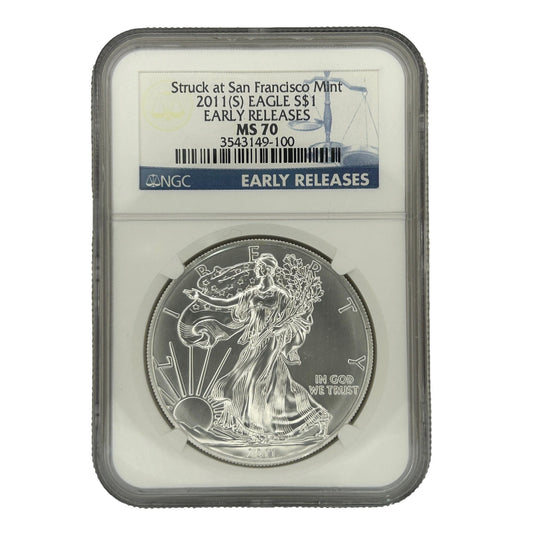 2011 American Silver Eagle $1 Coin NGC MS-70 Early Releases 3543149-100