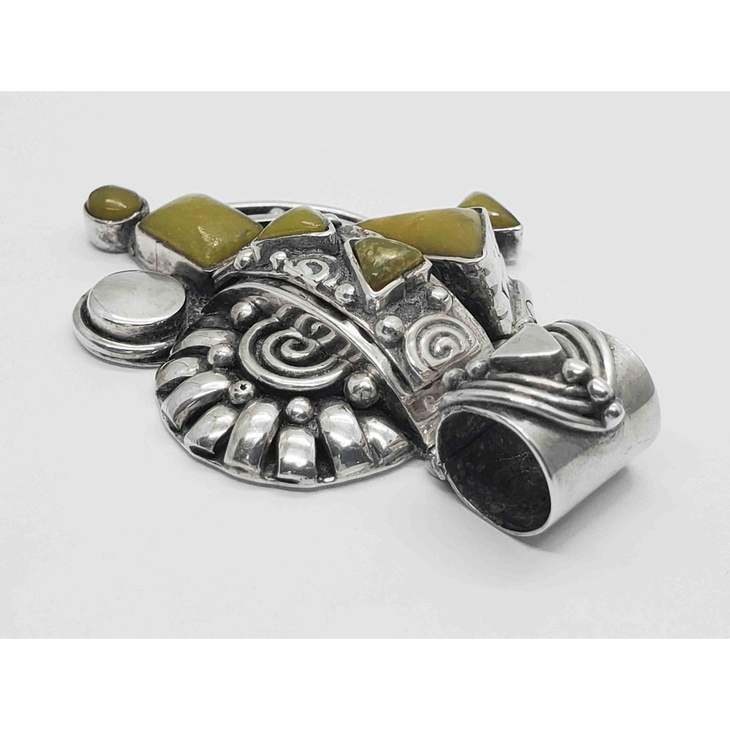 Victor Yurivilca Designer Serpentine Pendant Sterling Silver