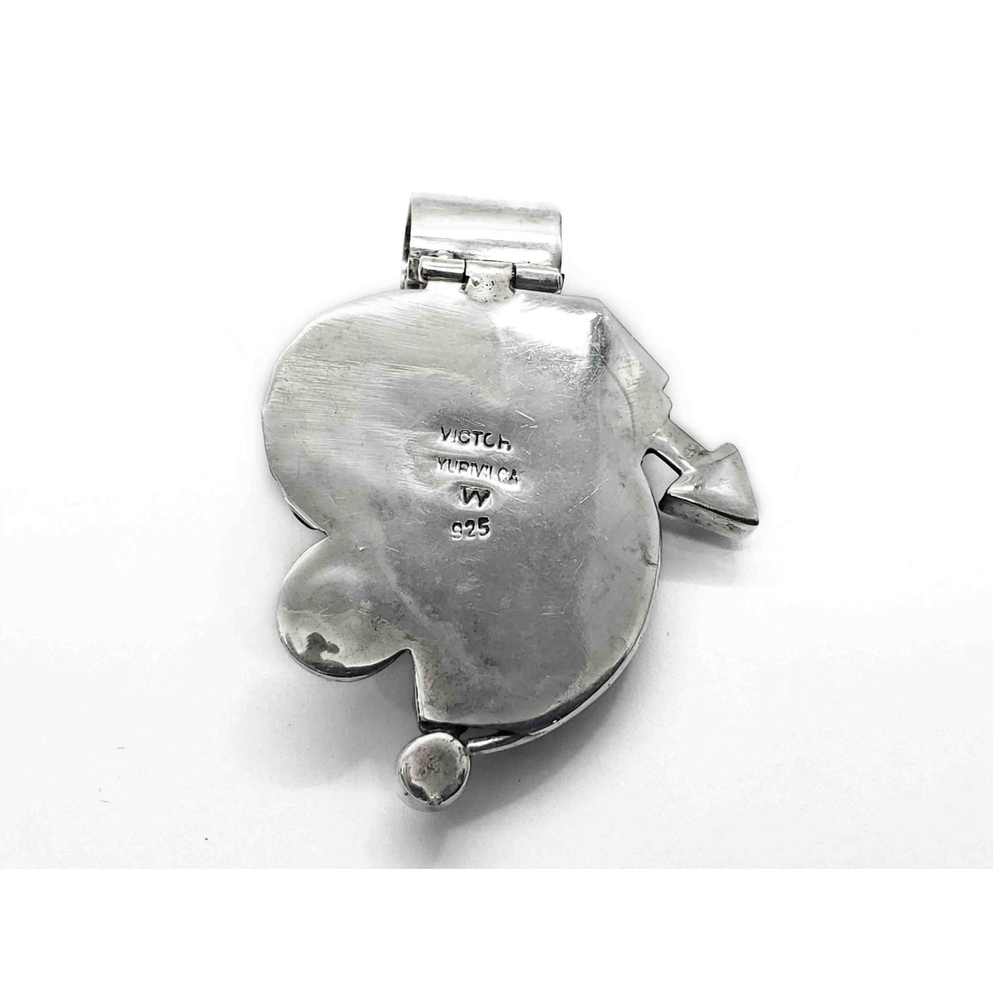 Victor Yurivilca Designer Serpentine Pendant Sterling Silver