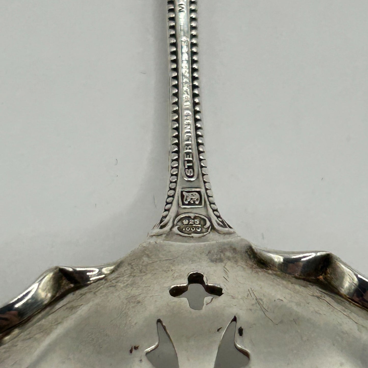 Towle Old Colonial Sterling Silver Bon-Bon Confection Pierced Spoon 4-1/2"