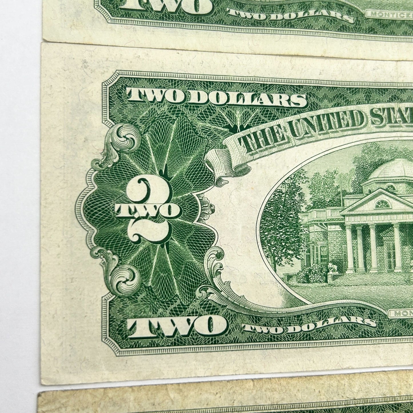 LOT OF 3 Series 1953 $2 Two Dollar Bills Red Seal - 2 Off Center Errors