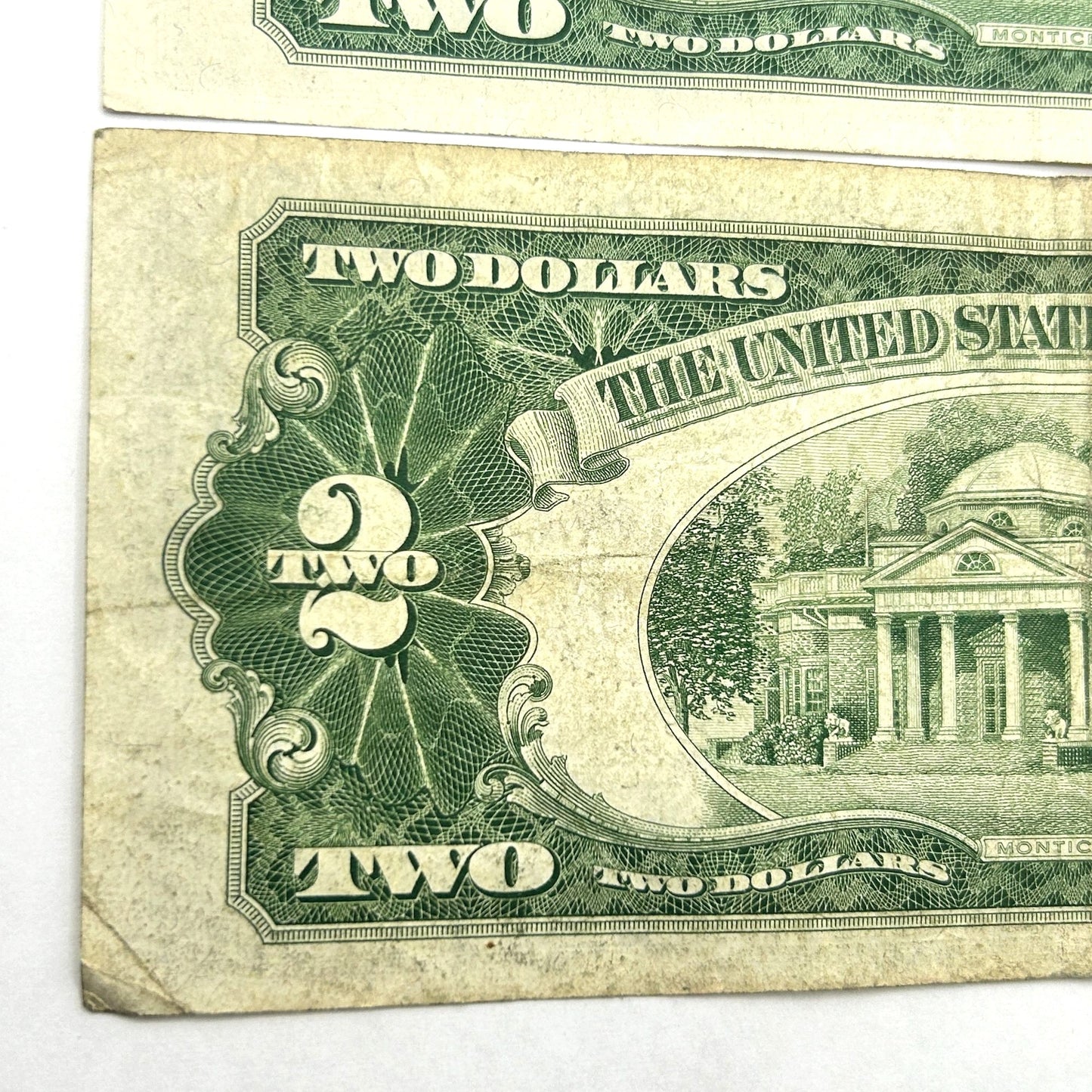 LOT OF 3 Series 1953 $2 Two Dollar Bills Red Seal - 2 Off Center Errors