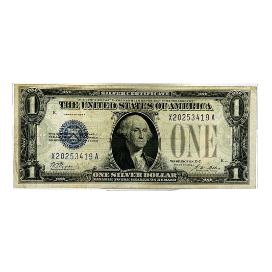 1928A $1 One Dollar Funny Back Blue Seal Silver Certificate Note - Dallas/K Mint