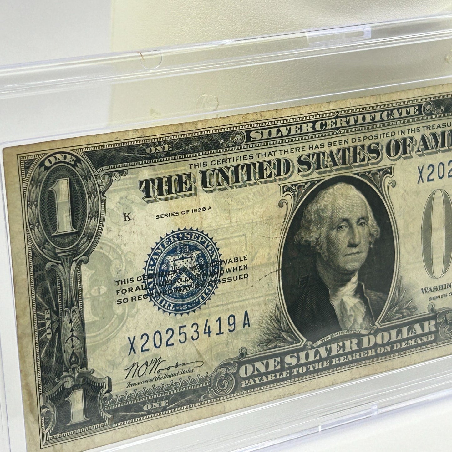 1928A $1 One Dollar Funny Back Blue Seal Silver Certificate Note - Dallas/K Mint