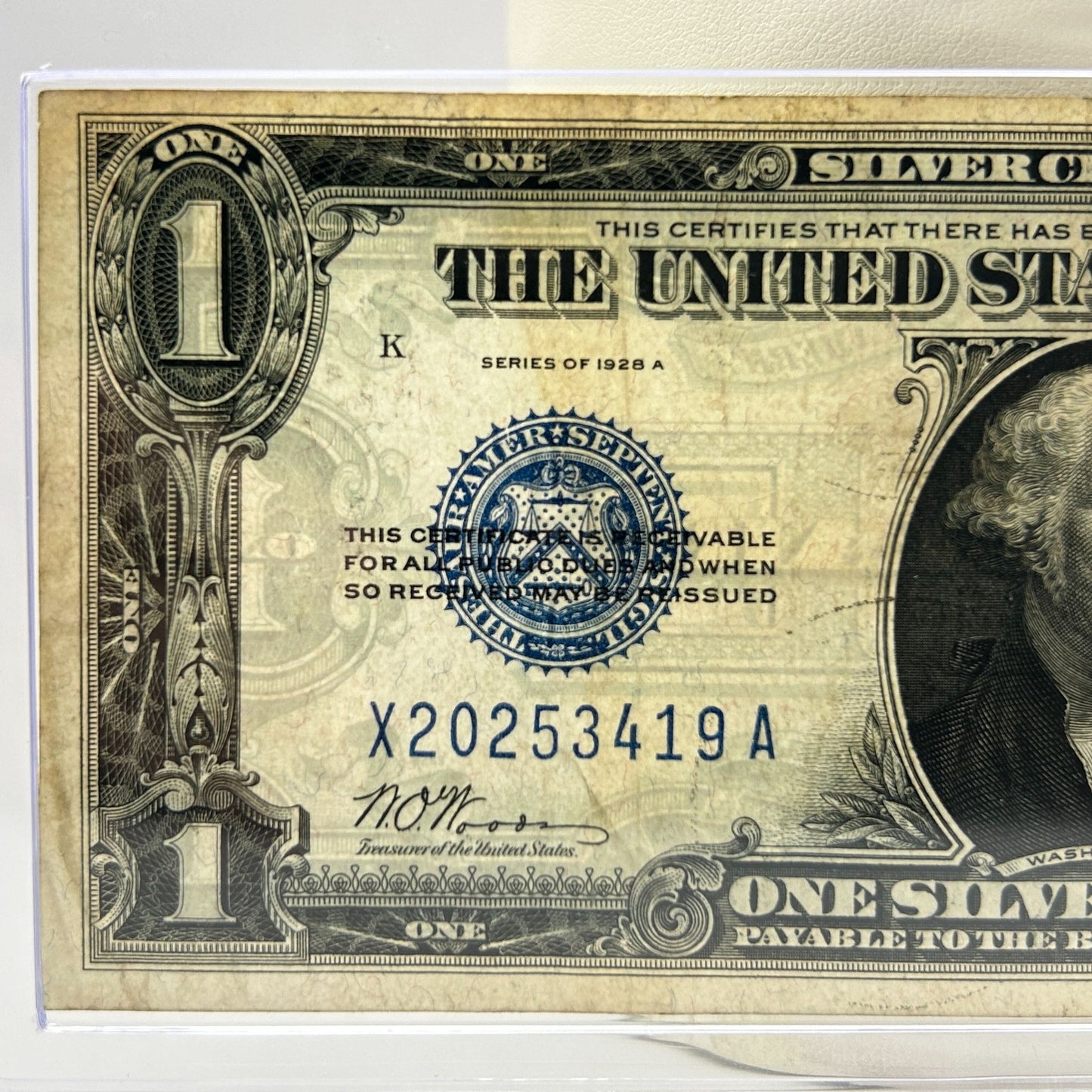 1928A $1 One Dollar Funny Back Blue Seal Silver Certificate Note - Dallas/K Mint